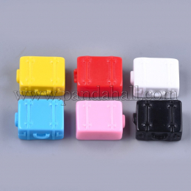 Resin Cabochons, Suitcase, Mixed Color, 25~26x33x16mm