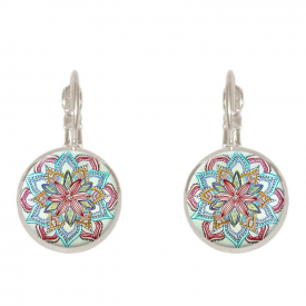 Bohemian Vintage Ear Drop Copper Colorful Flower Earrings