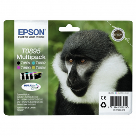 Epson Original T0895 Monkey 16.3ml Extra Value 4 Colour Multipack – *EXPIRED*