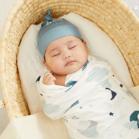 2 Pcs Cotton Stripe Cartoon Stars Cloud Baby Blanket and Hat Bedding Sleeping Bag Infant Gift Baby Swaddle Blanket