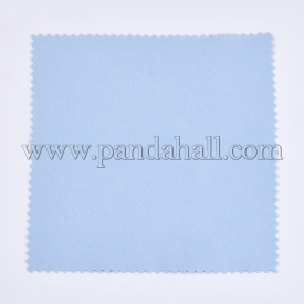 Silver Polishing Cloth, Jewelry Cleaning Cloth, Sterling Silver Anti-Tarnish Cleaner, Square, LightSkyBlue, 15x15x0.05cm