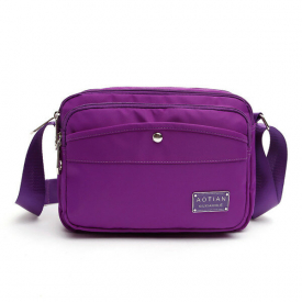 Women Nylon Multilayer Zipper Pockets Shoulder Bags Light Waterproof Crossbody Bags