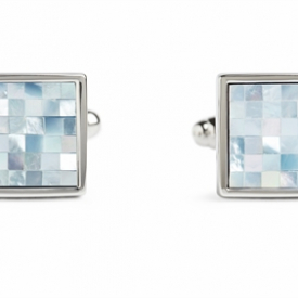 Chequer Blue Mother of Pearl Cufflinks