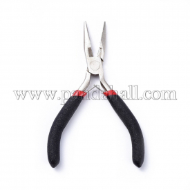5″ Carbon Steel Rustless Needle Nose Pliers, Wire Cutter, Ferronickel, Black, Platinum, 130mm