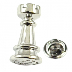 Chess Playing Piece Castle RookLapel Pin Badge