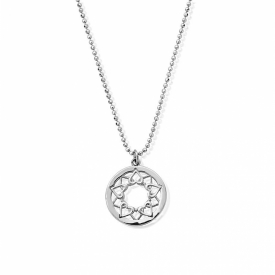 ChloBo SCDC1468 Women's Diamond Cut Chain With Heart Mandala Pend