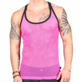 Andrew Christian Club Mesh Tank Top – Neon Pink XL