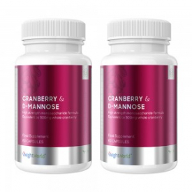 Cranberry & D-Mannose Capsules –  Natural Capsule Supplement For Urinary Tract Support – 2 packs
