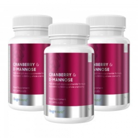 Cranberry & D-Mannose Capsules –  Natural Capsule Supplement For Urinary Tract Support – 3 packs