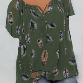 Floral Casual Off The Shoulder Short Blouses For Women