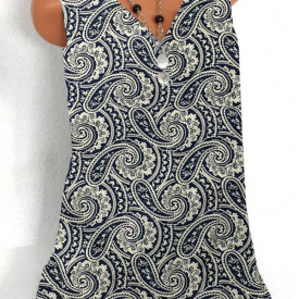 Floral Casual Vneckline Sleeveless Blouses Women Tops