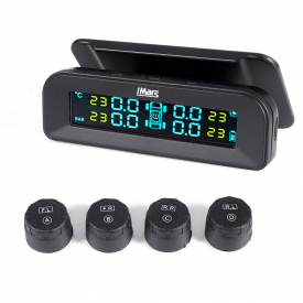iMars T260 Solar Tire Pressure Monitor System Real-time Tester LCD Screen 4 External Sensors Auto Power On/ OFF