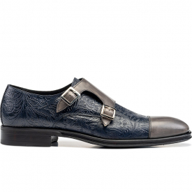 D’Annunzio – Navy damask grey deco double monk
