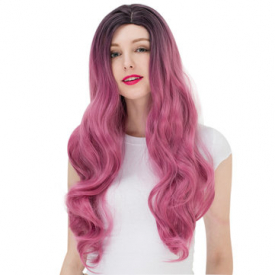 Gradient Color Long Wavy Synthetic Wig