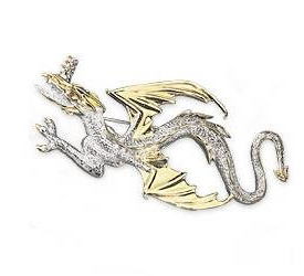 Descending Dragon Brooch