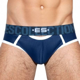 ES Collection Double Opening Mesh Brief – Navy XL