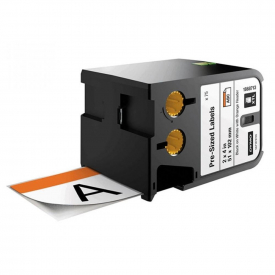 Dymo Pre-Sized Label Black On White Orange Header 51 x 102mm