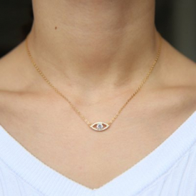 sterling silver Ladies Charm Necklaces Paved Stain Chain