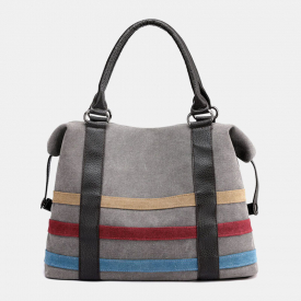 Women Patchwork Canvas Handbag Crossbody Bag