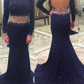 Chicloth Mermaid Satin Cute Long Prom Dresses Cheap