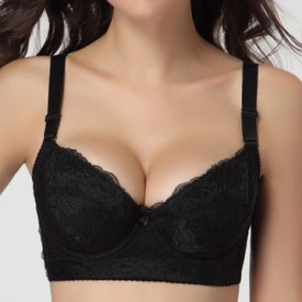 Sexy Push Up Gather Adjustable Underwire Lace-trim Lightly Lined Bras