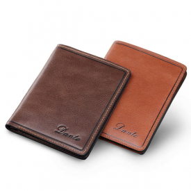 DANTE BrandMen’s Genuine Leather Short Wallet Soft Head Layer Cowhide Leather Purse