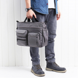 Men Nylon Multi-pocket Handbag For 14 Inch Computer Business