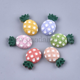 Resin Cabochons, Pineapple, Mixed Color, 26.5~27×16~17x8mm