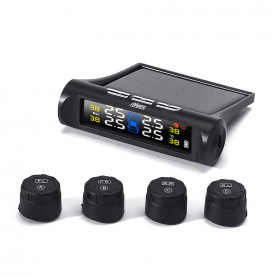 iMars T240 TPMS Solar Power Tire Pressure Monitor System Universal Tester Wireless LCD Display with 4 External Sensors