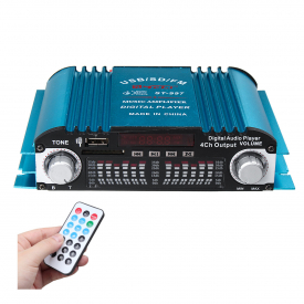 ST-997 Mini Car HIFI Audio Amplifier Board Digital Stereo Amp 4 Channels Blue 80W 12V USB SD FM Universal
