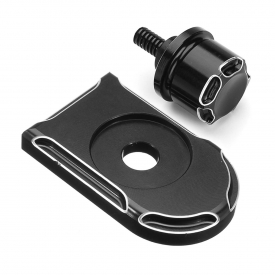 CNC Beveled Seat Bolt Tab Screw Mount Knob Cover For Harley Fatboy Road Softail