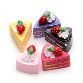 Resin Cabochons, Cake, Mixed Color, 15.5x12x14mm