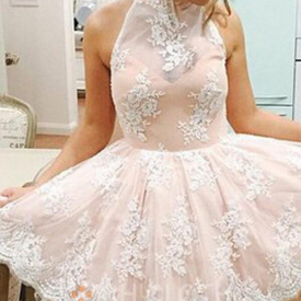 Aline High Neck Kneelength Short Black Prom Dresses 2020