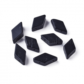 Natural Black Stone Multi-Strand Links, Rhombus, 17.5~22×9.5~11.5×5.5~6.5mm, Hole: 1~1.5mm