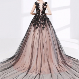 Ball Gown Boho Lace Wedding Dress With Sleeves