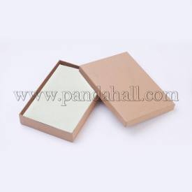 Kraft Paper Box, with White Sponge Mat, Rectangle, 18×12.5x3cm