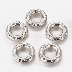 CCB Plastic Bead Frame, Donut, Platinum, 29x6mm, Hole: 2mm; Inner Diameter: 15mm