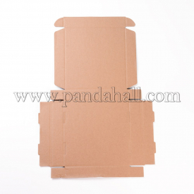 Kraft Paper Folding Box, Square, Cardboard box, BurlyWood, 43x29x0.2cm; Finished Product: 17x17x3cm