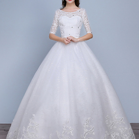 Ball Gown Vintage Bohemian Wedding Dress With Sleeves