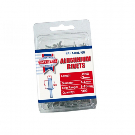 Faithfull Aluminium Rivets 3mm Long Pack of 100