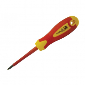 Faithfull Soft Grip VDE Screwdriver Pozi Pz1 x 80mm