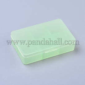 Plastic Boxes, Bead Storage Containers, 6 Compartments, Rectangle, LightGreen, 8.5×5.8×2.1cm; compartment: 2.5×2.5cm, 6 Compartments/box