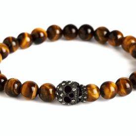 Skull Bead Bracelet Tigerseye