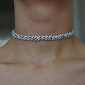 Iced Out Miami Cuban Link Choker Chain Necklace For Men Women