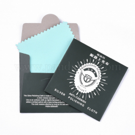 Silver Polishing Cloth, Jewelry Cleaning Cloth, Sterling Silver Anti-Tarnish Cleaner, Square, SkyBlue, 8x8x0.05cm