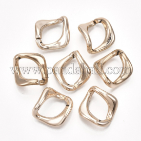 CCB Plastic Linking Rings, For Curb Chains Making, Unwelded, Twist, Rose Gold, 26x25x14mm, Hole: 22x14mm