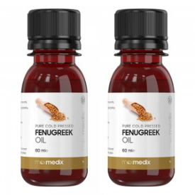 maxmedix Pure Fenugreek Oil – 60ml Bottle – Cold Pressed Natural Breast Oil – Breast Enhancement Oil with High Levels of Phytoestrogen,  Vitamin E x 2