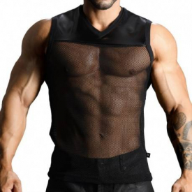 Andrew Christian Football Tank Top – Black L