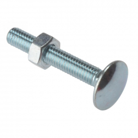Forgefix FORCB640G Carriage Bolt  Nut ZP M6 x 40mm Bag 10