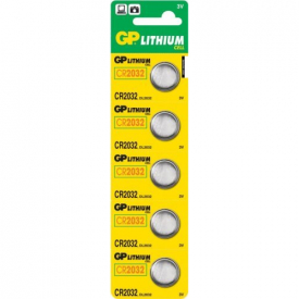 GP CR2032 Lithium Coin Cell Batteries – Pack of 5